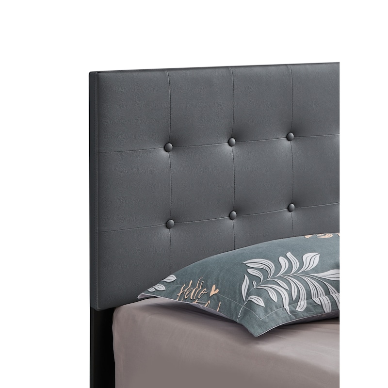 Coastal Charm Grey Bed Frame - Tufted Headboard & Footboard - Modern Bedroom Bed