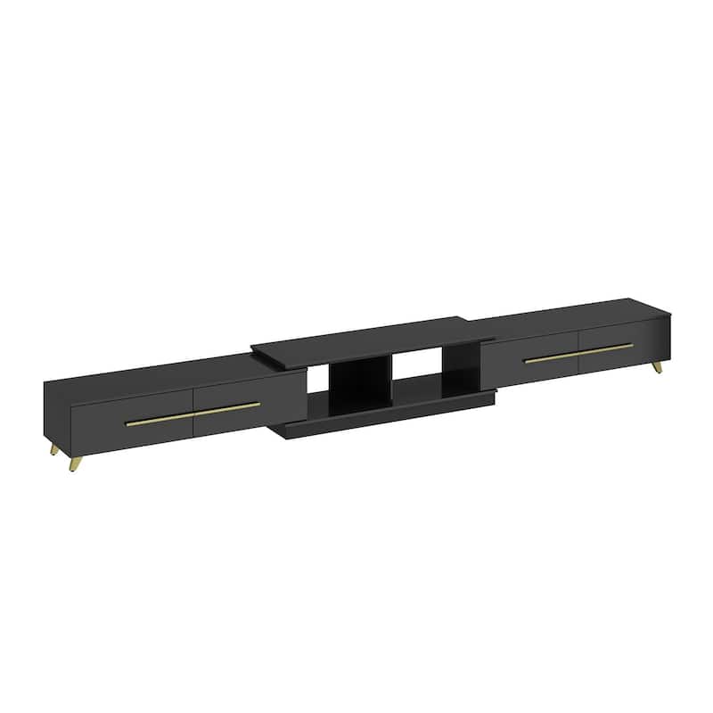 Extendable Modern TV Stand for TVs up Black/White Living Room Table