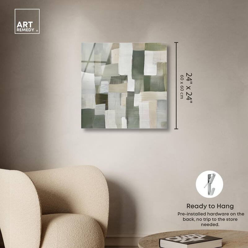 Pale Jade Green I Acrylic by Art Remedy, Ready to Hang