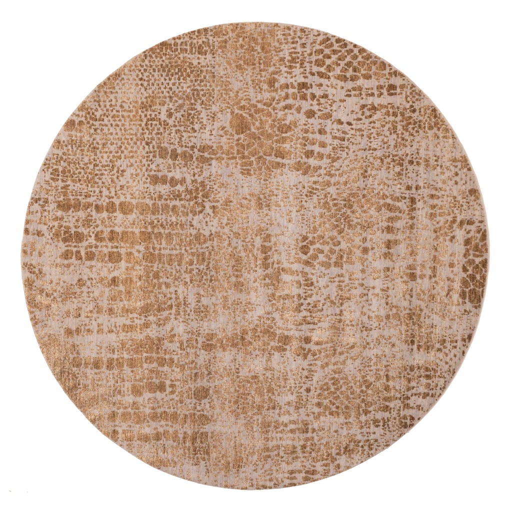 ECARPETGALLERY Hand-knotted Legacy Light Brown, Light Grey Silk, Wool Rug - 8'1 x 8'0