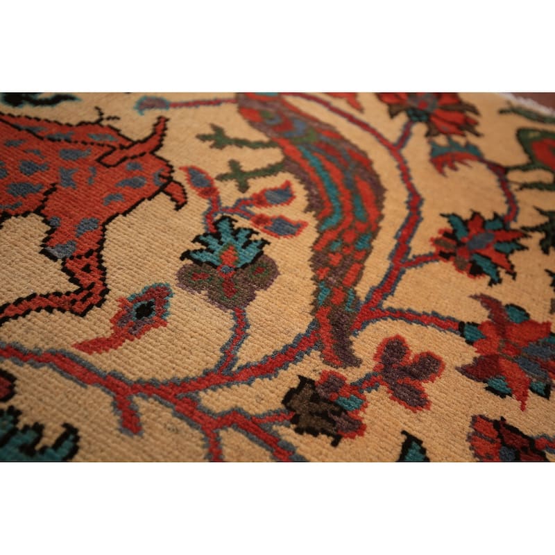 All-Over Animals Design Kazak Oriental Rug Hand-Knotted Wool Carpet - 2'0" x 3'0"