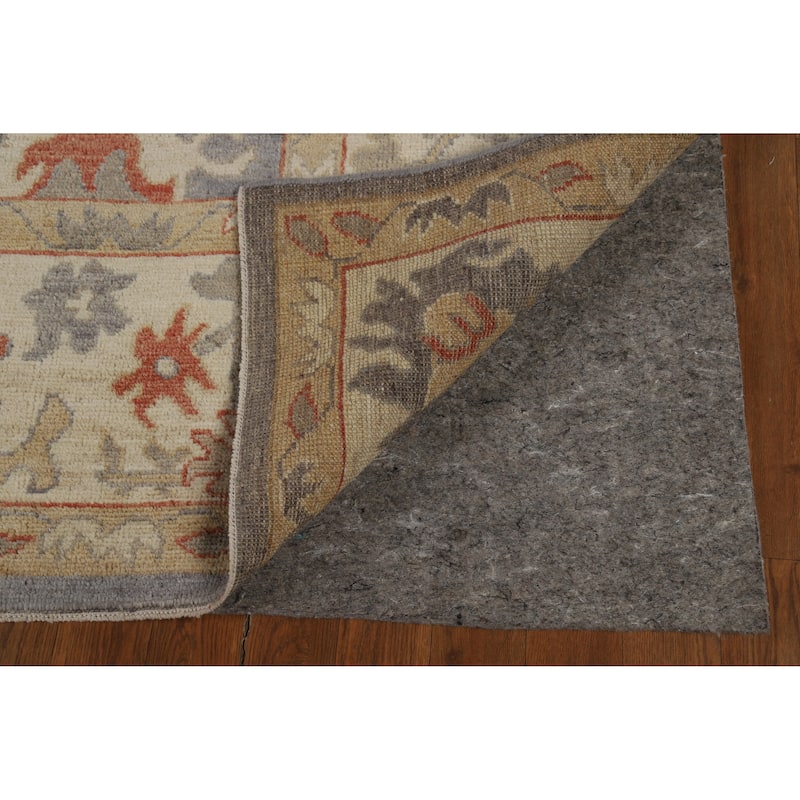 Hand Knotted Oriental 100% Wool Carpet Transitional All-Over Greys & Charcoal Oushak Area Rug - 9' 9'' X 8' 3''