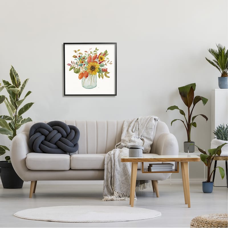 Stupell Simple Country Botanicals Sunflower Vase Design Framed Wall Art - Multi-Color