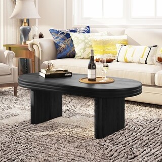 Mid Century Modern Oval Fluted Coffee Table(Only Table) - Bed Bath ...