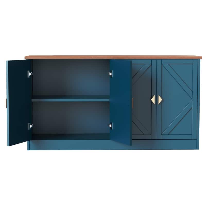 Modern Storage Cabinet Buffet with Line Design