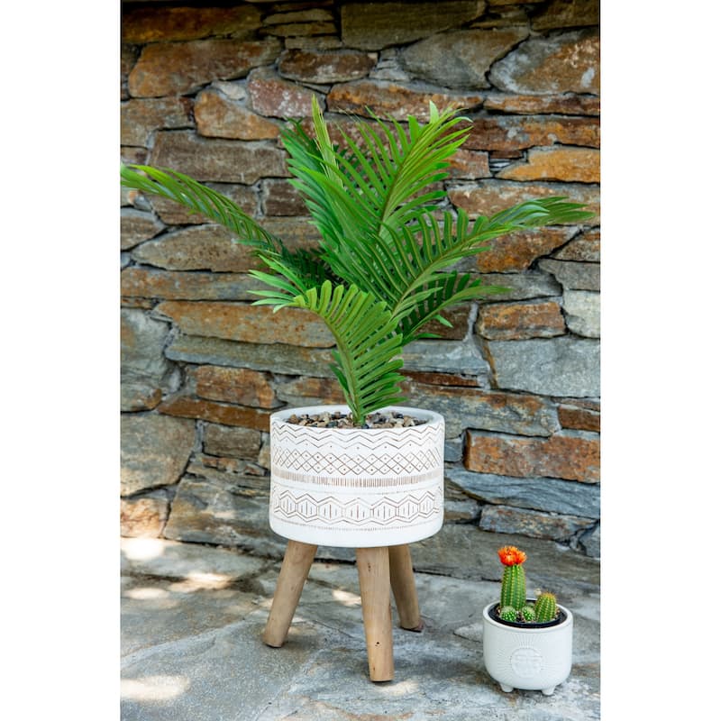 Mid-Century 10" Tribal Fiberglass planter