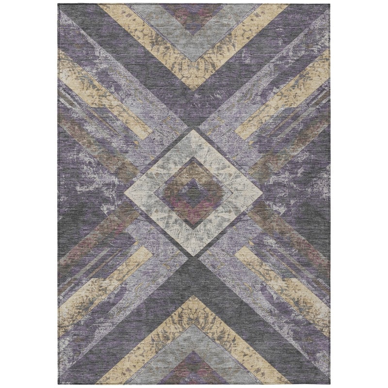 HomeRoots Geometric Transitional Rectangle Outdoor Rug