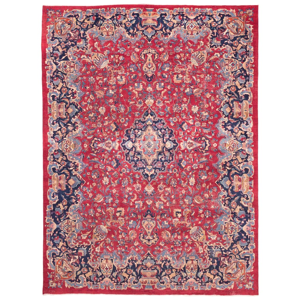 ECARPETGALLERY Hand-knotted Antalya Vintage Burgundy Wool Rug - 9'8 x 12'10