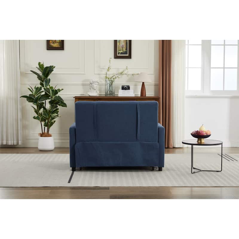 Pull-Out Sofa Bed Daybed, Lounge Chaise Loveseat with Adjustable Backrest, Convertible Sleeper Sofa with USB Charging