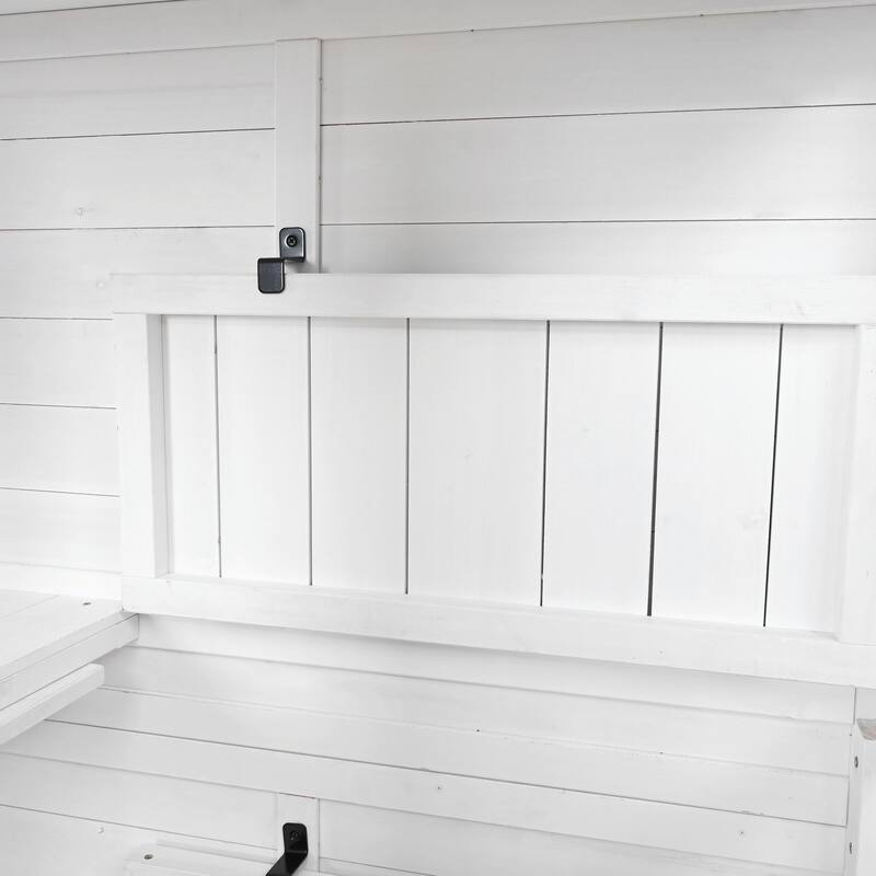 Outdoor Tool Storage Shed - Garden Wood Cabinet with Waterproof Mini Greenhouse Cold Frame