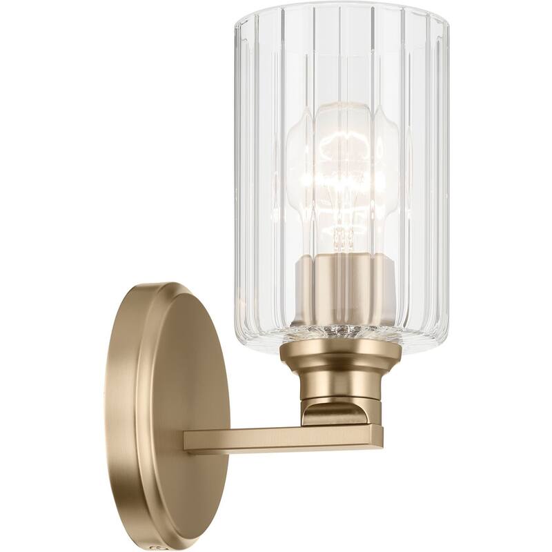 Kichler 55224FLU Gioe 10" Tall Bathroom Sconce with Clear Fluted Glass