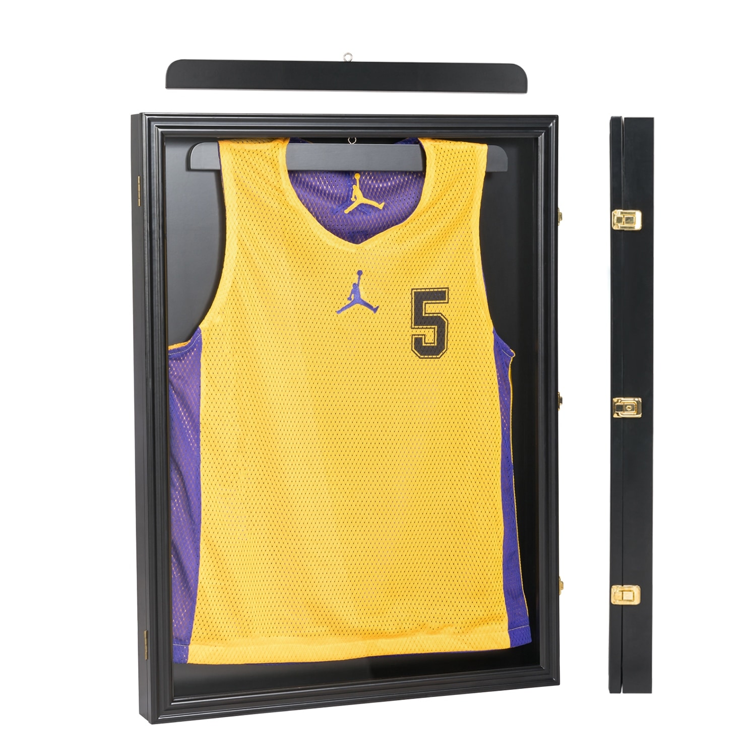 Kinbor Jersey Shadow Box Display Frame with Acrylic Hanger & Lock - 23.6L x 31.4H - Black1