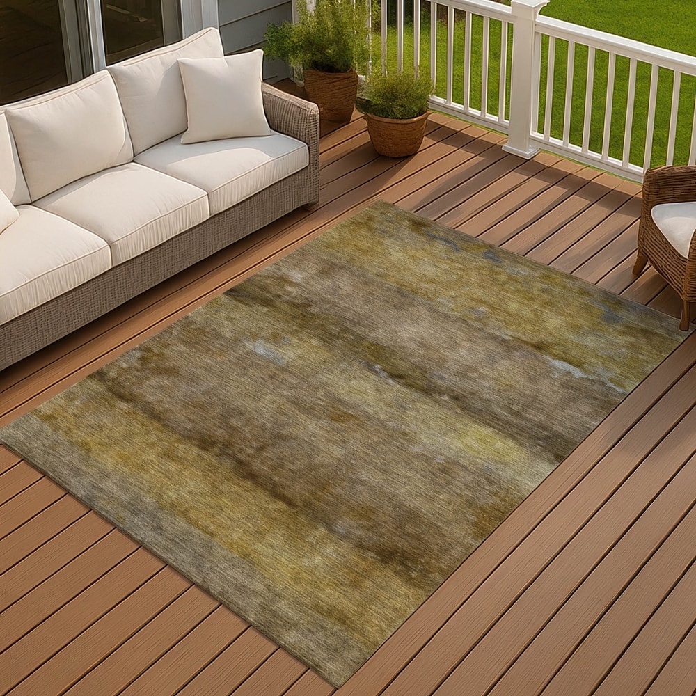 Machine Washable Indoor/ Outdoor Contemporary Ombre Chantille Rug