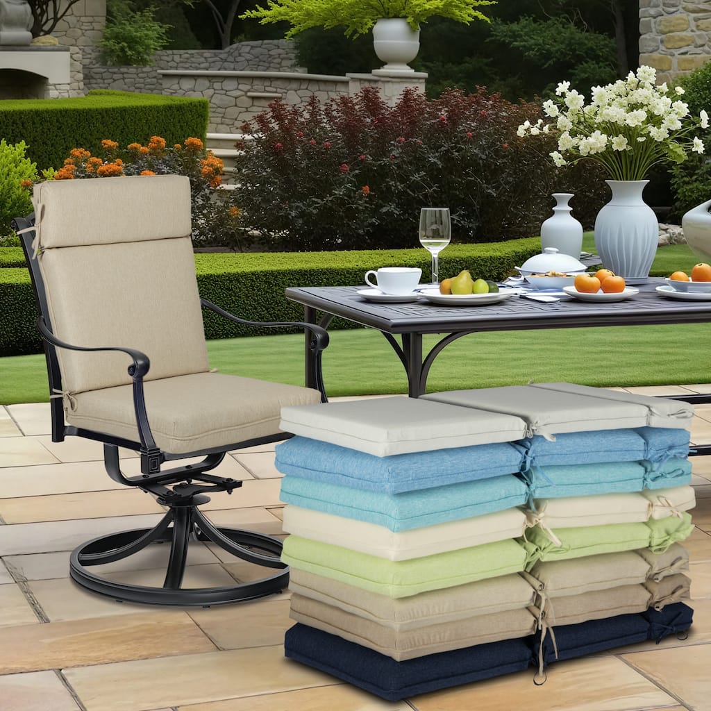 Aoodor Outdoor High Back Dining Chair Cushion Set, Set of 4 - 44"x21"x3.2"