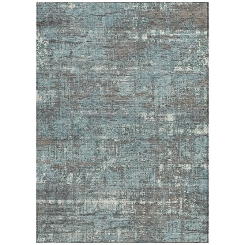 HomeRoots Geometric Transitional Rectangle Outdoor Rug