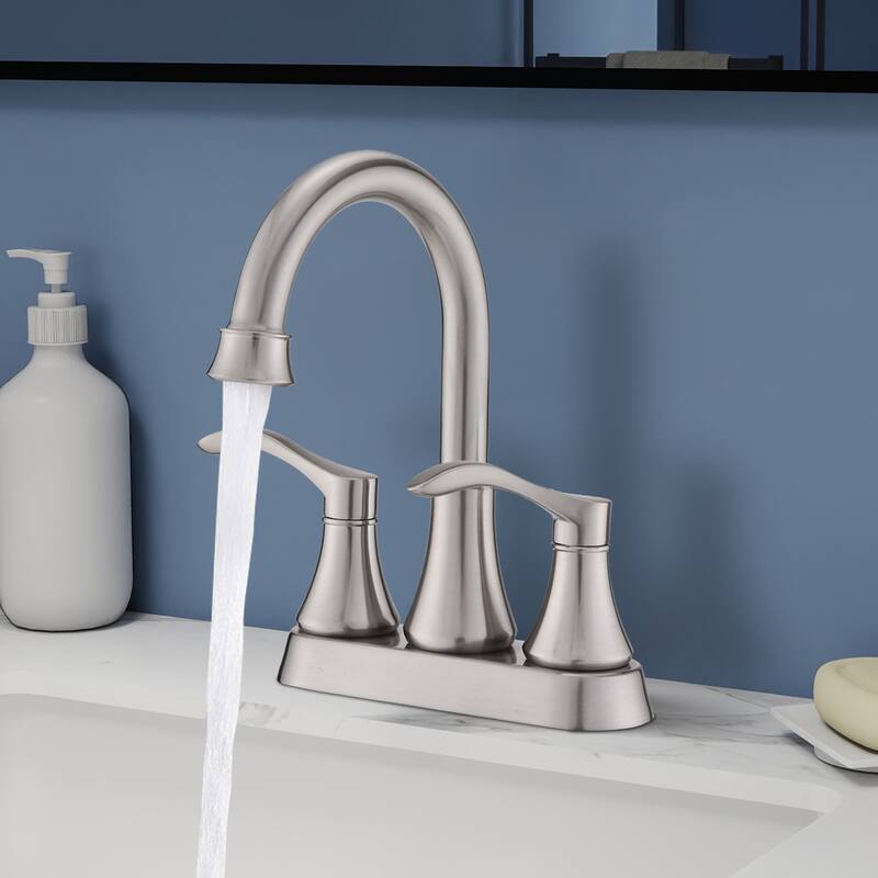 Topcraft Two Handle Bathroom Sink Faucet with Pop-Up Drainer