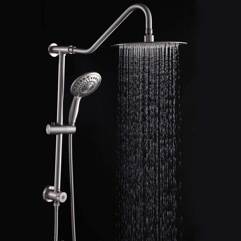 8" Shower Head Rain With 4" Handheld Spray Combo Stainless Steel Bathroom 