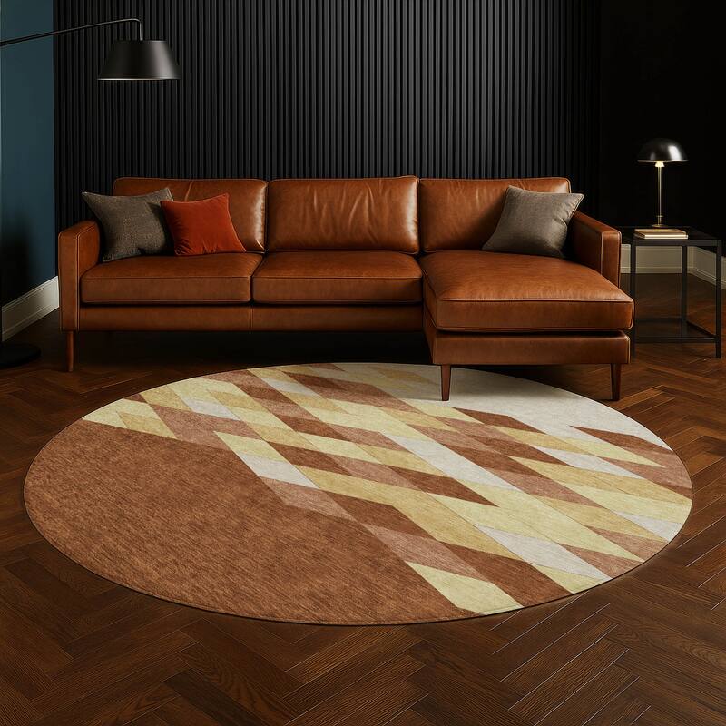 Machine Washable Indoor/ Outdoor Modern Avo Chantille Rug