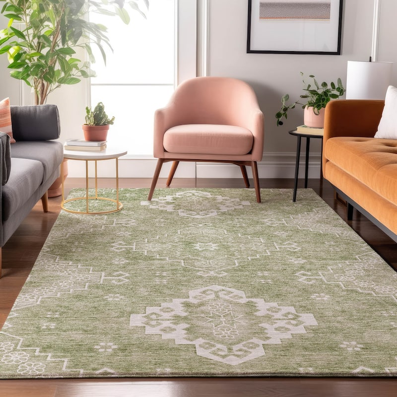 Premium Washable Super Soft Boho Global Mayfield Rug - Aloe - 2' 6" x 3' 10" - Rectangle