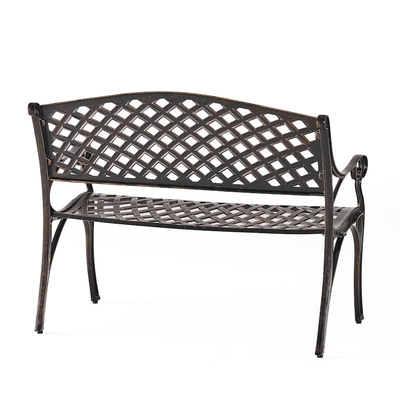 Cozumel Copper Cast Aluminum Bench by Christopher Knight Home