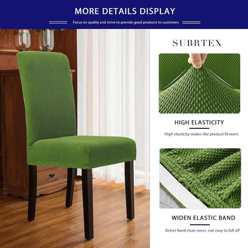 Subrtex 2 PCS Stretch Dining Chair Slipcover Textured Grain Cover