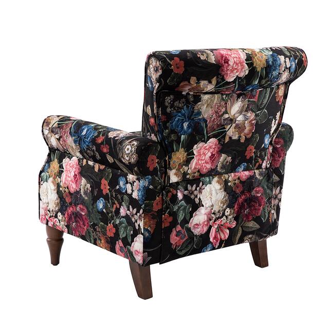 HULALA HOME Nailhead Trim Traditional Accent Armchair with Rolled Arms