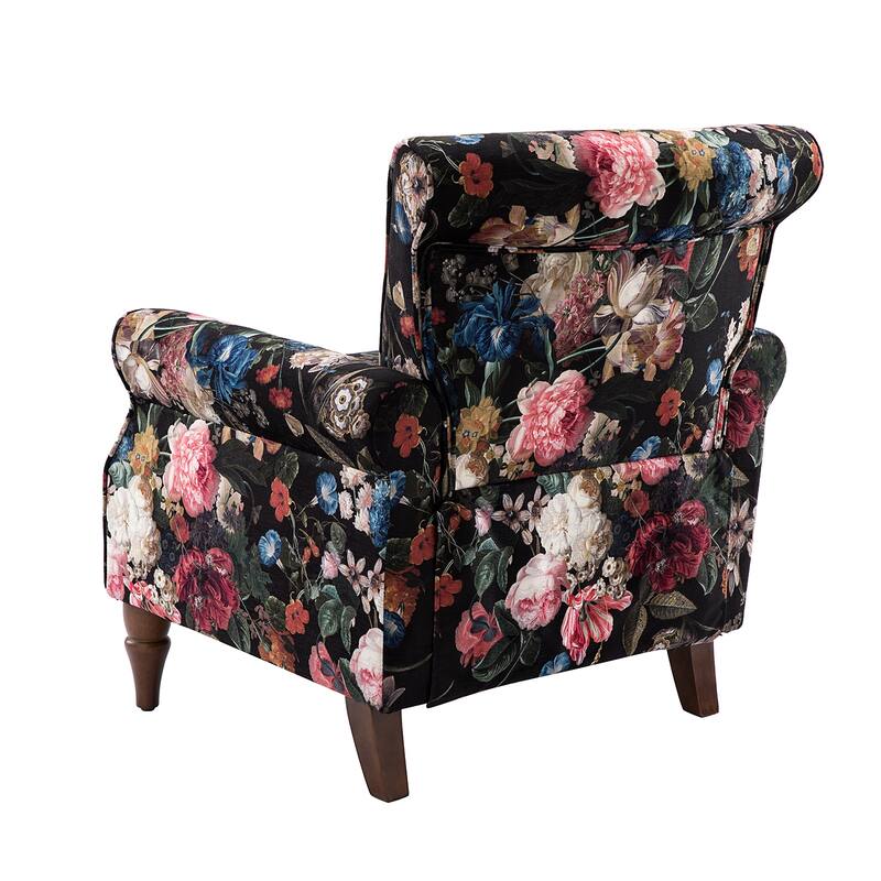 Nyctelius Nailhead Trim Traditional Accent Armchair with Rolled Arms by HULALA HOME