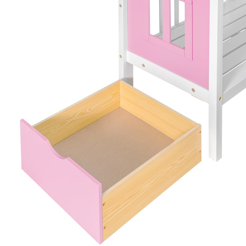 Twin over Twin Bunk Bed with Changeable Table