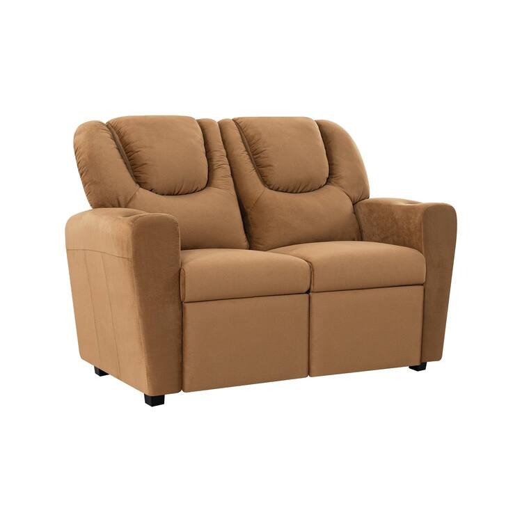 Kids Recliner Loveseat - Toddler Reclining Chair for Ages 3-5 with Cup Holders, Push-Back Recline, and Adjustable Footrest