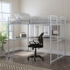 preview thumbnail 6 of 8, Metal Full Loft Bed with L-shaped Desk Workstation Silver