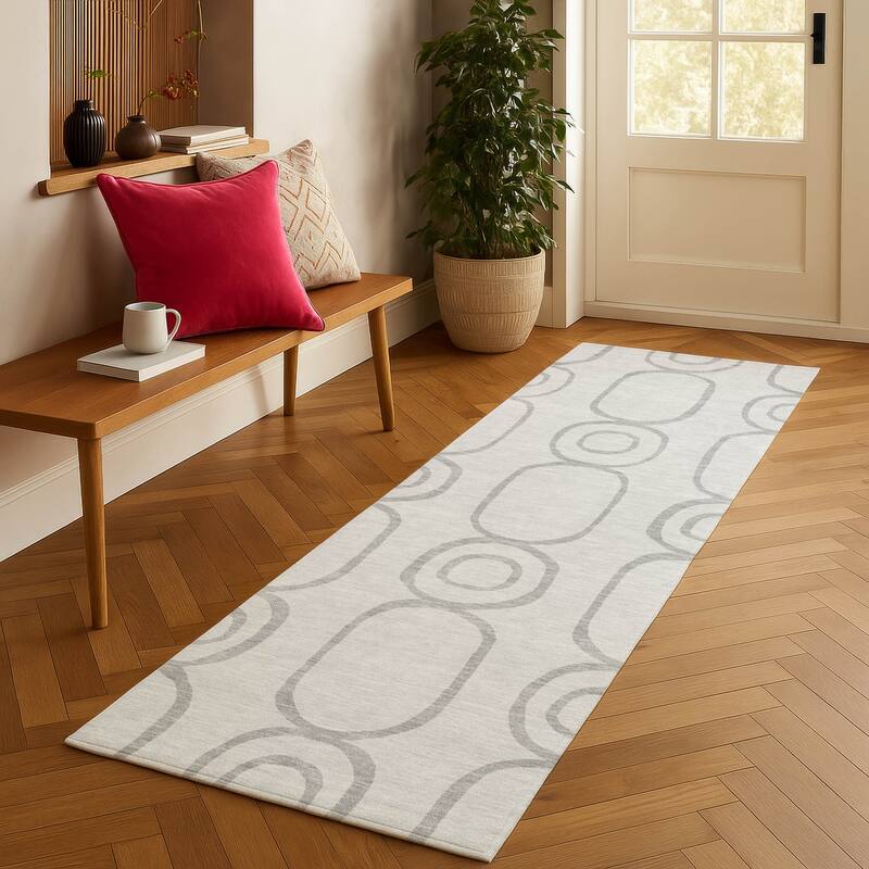 Machine Washable Indoor/ Outdoor Modern Vibe Chantille Rug