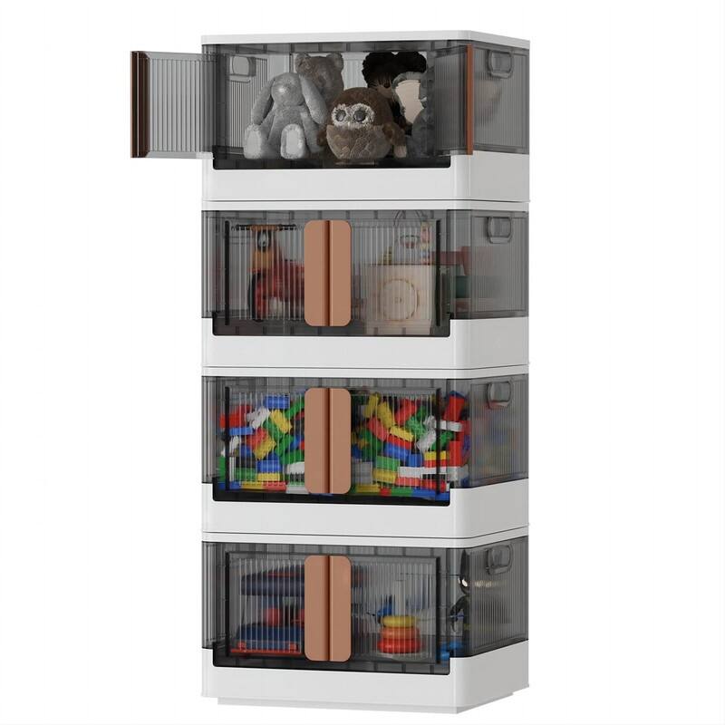 8.4 Gallon Stackable Storage Bins - 12.2"D x 19.6"W x 11.8"H - White