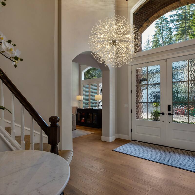 Contemporary 16/20/24/30-Light Glam Oversized Firework Crystal Sputnik Chandelier Dandelion Pendant Light, Includes Bulbs