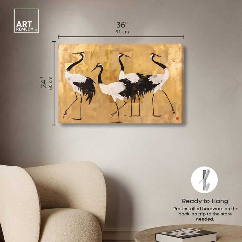 Birds of Gold Canvas by Art Remedy, Gallery Wrapped