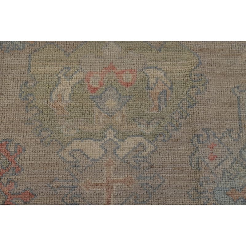 Hand Knotted Oriental 100% Wool Carpet Transitional All-Over Beige & Ivories Oushak Area Rug - 9' 3'' X 6' 2''