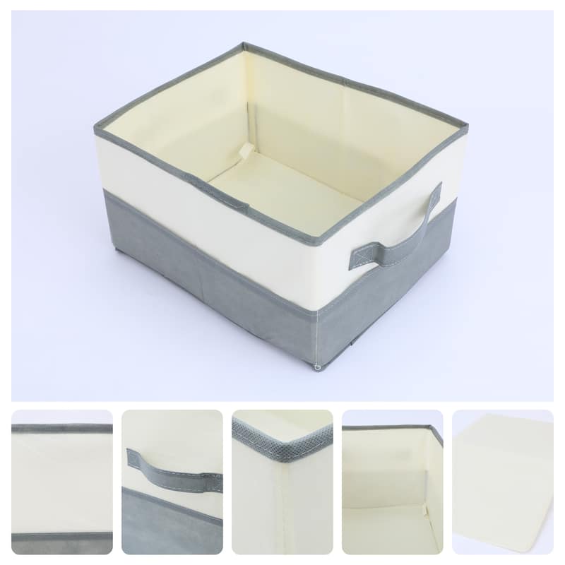 Fabric Storage Cube with Handles, 1 Pack Collapsible Storage Bin Basket for Shelves Closet Organizing Clothes - Grey - 6*9*7in