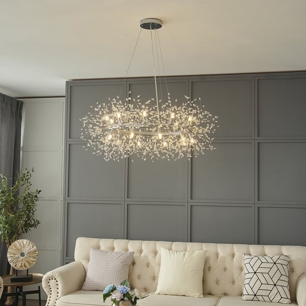 Crystal Chandeliers Gold Luxury Money Tree Branch Round Ceiling Light