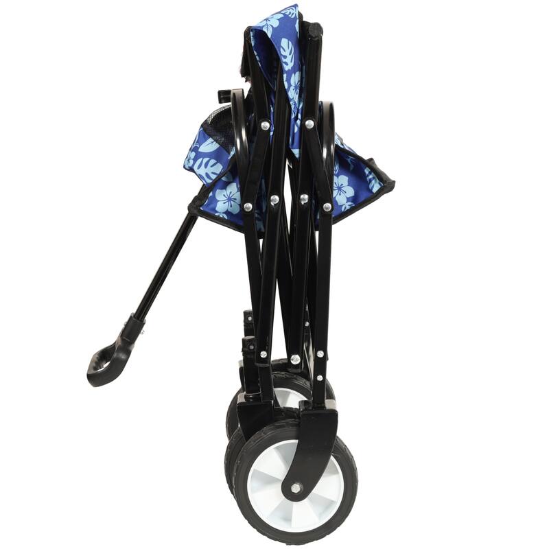 Minimeetall Colorful Collapsible Foldable Wagon Cart With Strapping System, Beach Wagon,Supports 225lbs