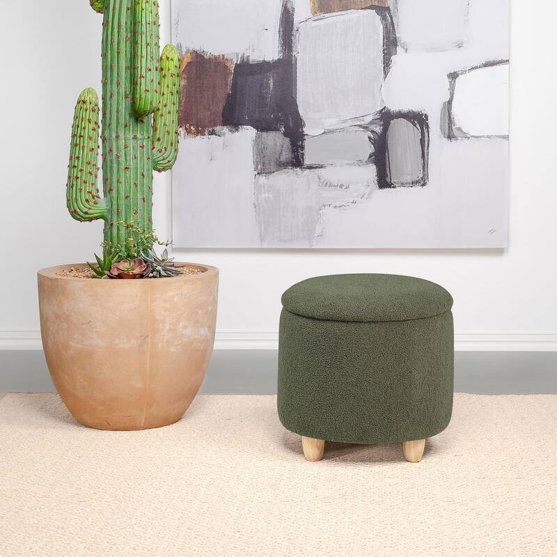 Corvair Upholstered Round Storage Ottoman