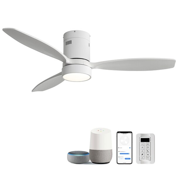 52 Inch Flush Mount Ceiling Fan With Light