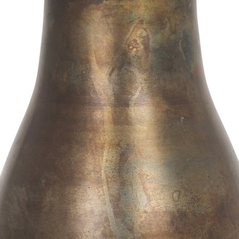 12" Antiqued Gold Metal Table Vase - 7.00