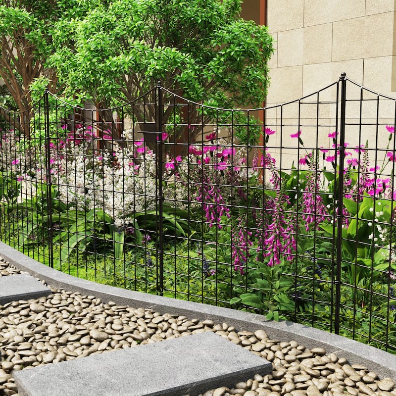 Garden Border Fence Panel Set Metal Garden Edging Flower Beds Pathways