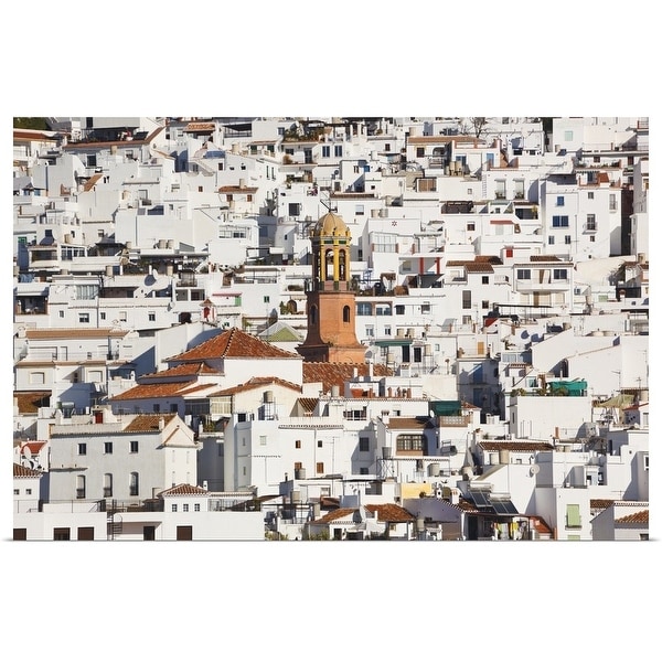 "White town of Competa, La Axarquia, Malaga Province, Andalusia, Spain" Poster Print