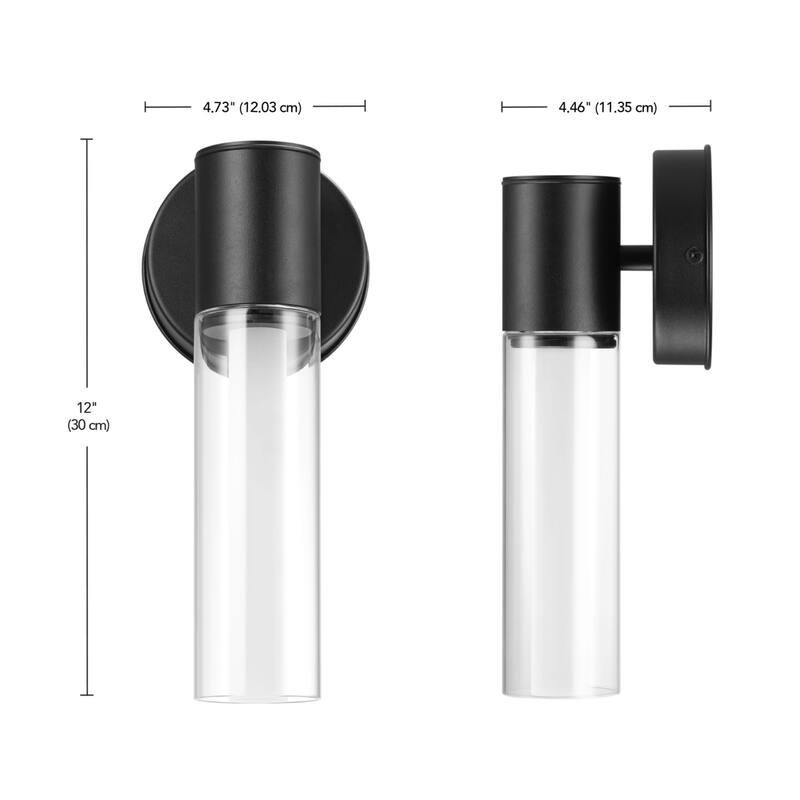 Globe Electric 91009561 12" Tall LED Outdoor Wall Sconce with Clear