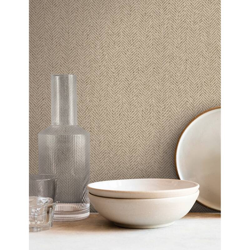 York Wallcoverings Tailored Chevron Hazelnut Wallpaper