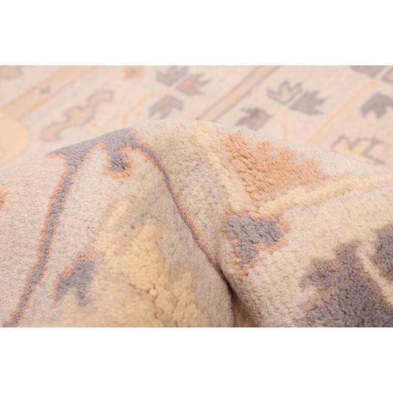 ECARPETGALLERY Hand-knotted Royal Oushak Light Grey Wool Rug - 9'1 x 8'10