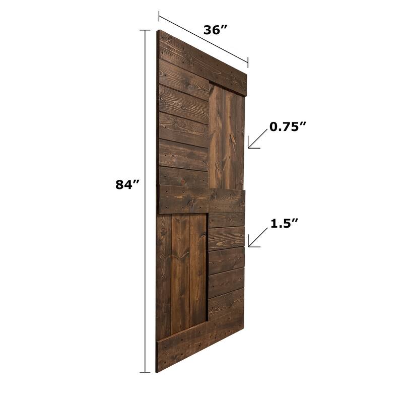 Coast Sequoia 36in x 84in S Series Pine Wood Sliding Barn Door With Hardware Kit