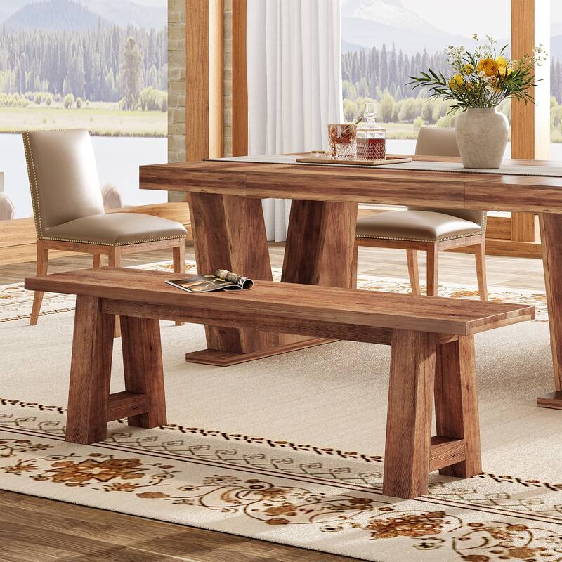 55.12 Inch Farmhouse Entryway Bench Indoor for Hallway