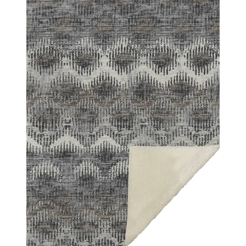 Premium Machine Washable ASB80 Modern Ombre Sherpa Throw Blanket