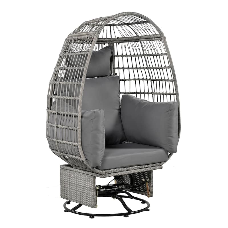 Outdoor Swivel Chair with Cushions